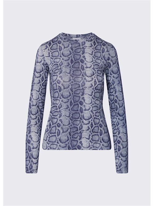 Crop-top effetto denim pitonato LIU JO | UF6515J1624/L9681